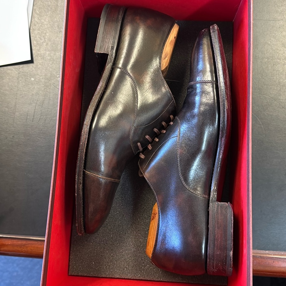 Carmina cap toe Oxfords 7 1/2 UK  burgundy museum